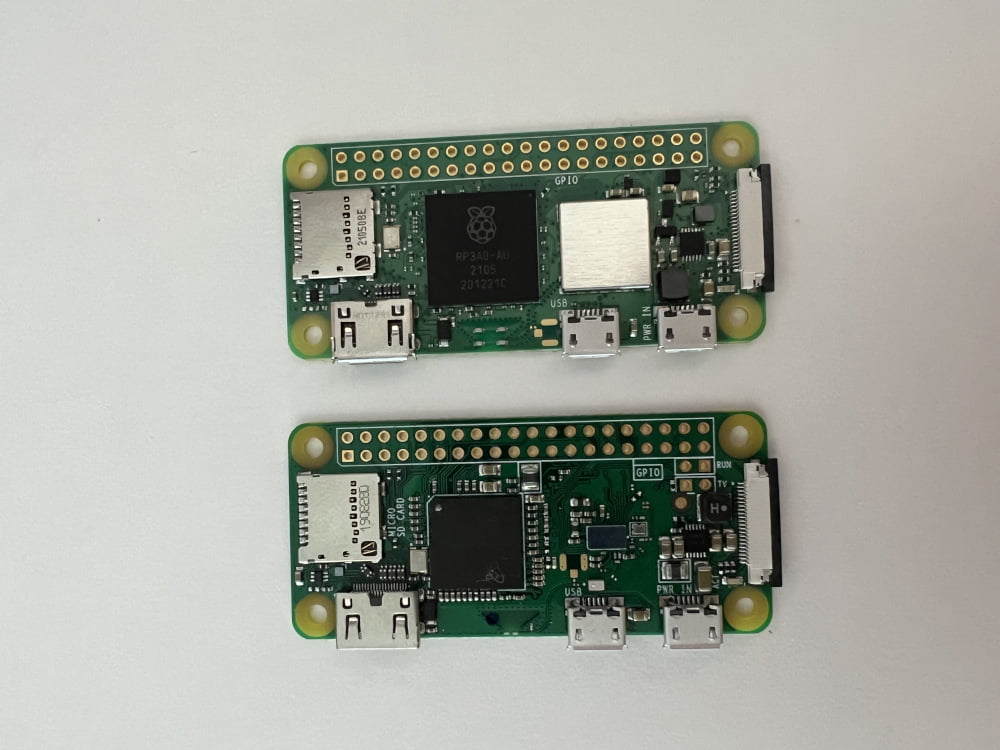 Raspberry Pi Zero W 2 (RP3A0-AU) vs Raspberry Pi Zero W - Front Comparison