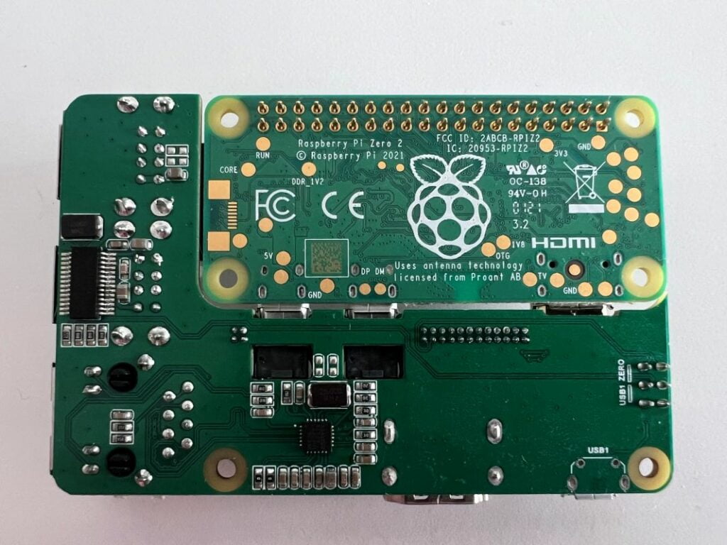 Back of the Raspberry Pi Zero to Pi 3 Adapter