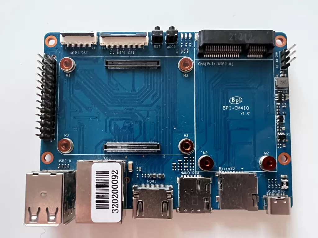 Banana Pi CM4 Review (Compute Module 4) 22 Banana Pi CM4 Review - Overhead of the Banana Pi CM4 IO Board