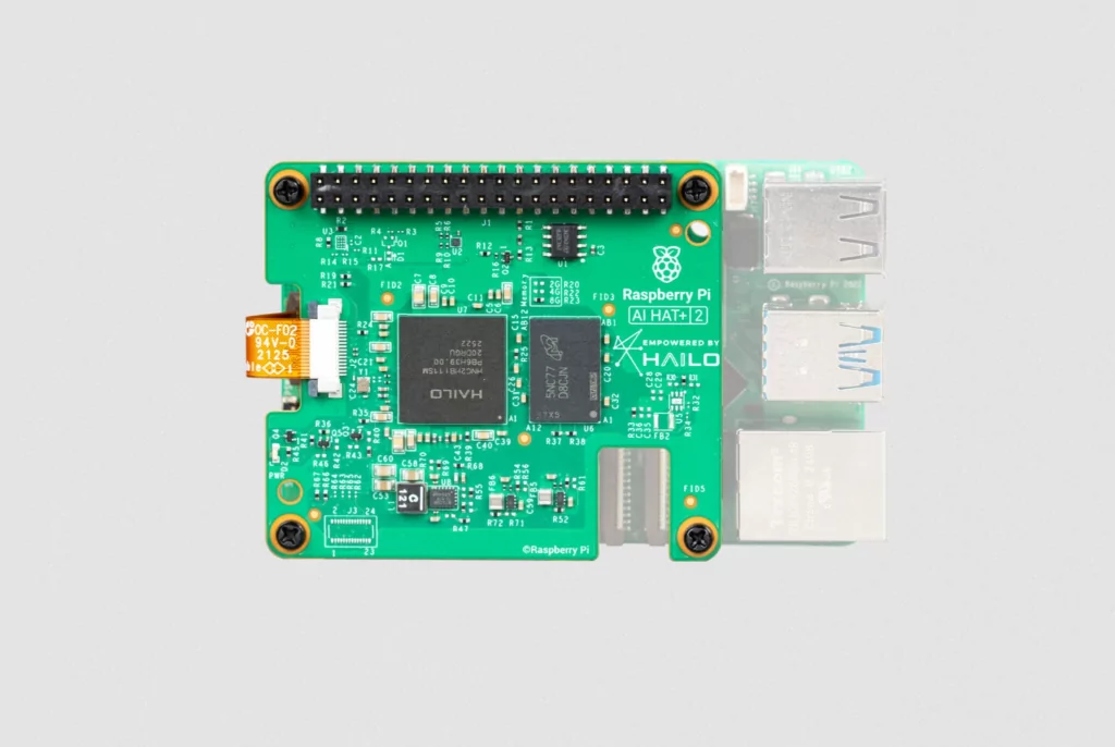 Raspberry Pi AI HAT+ 2 HAT top-down view