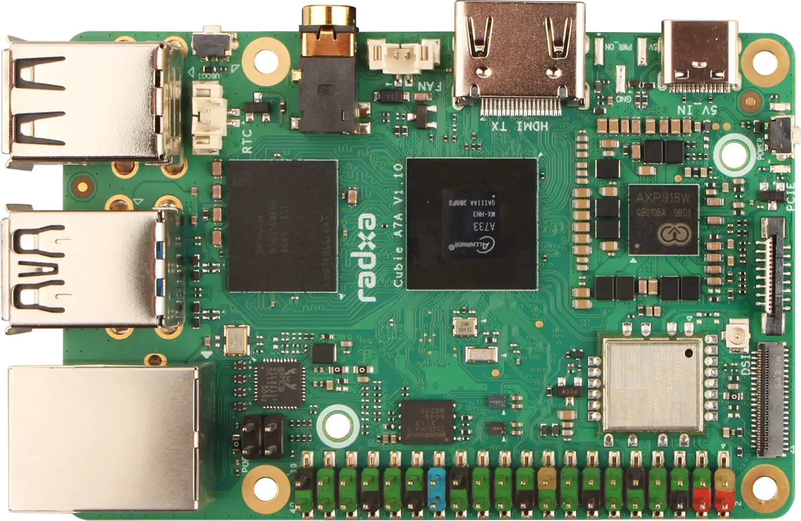 Radxa Cubie A7A Top-Down View
